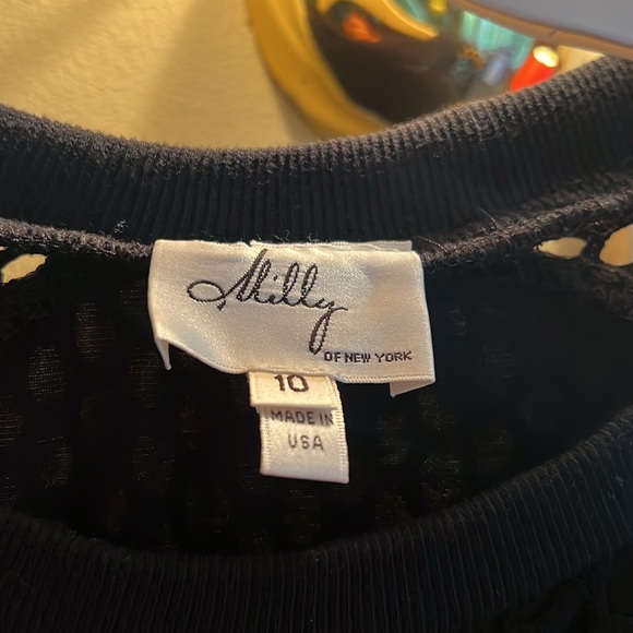Milly black “fishnet” sweater/top. Size 10 - Picture 2 of 6